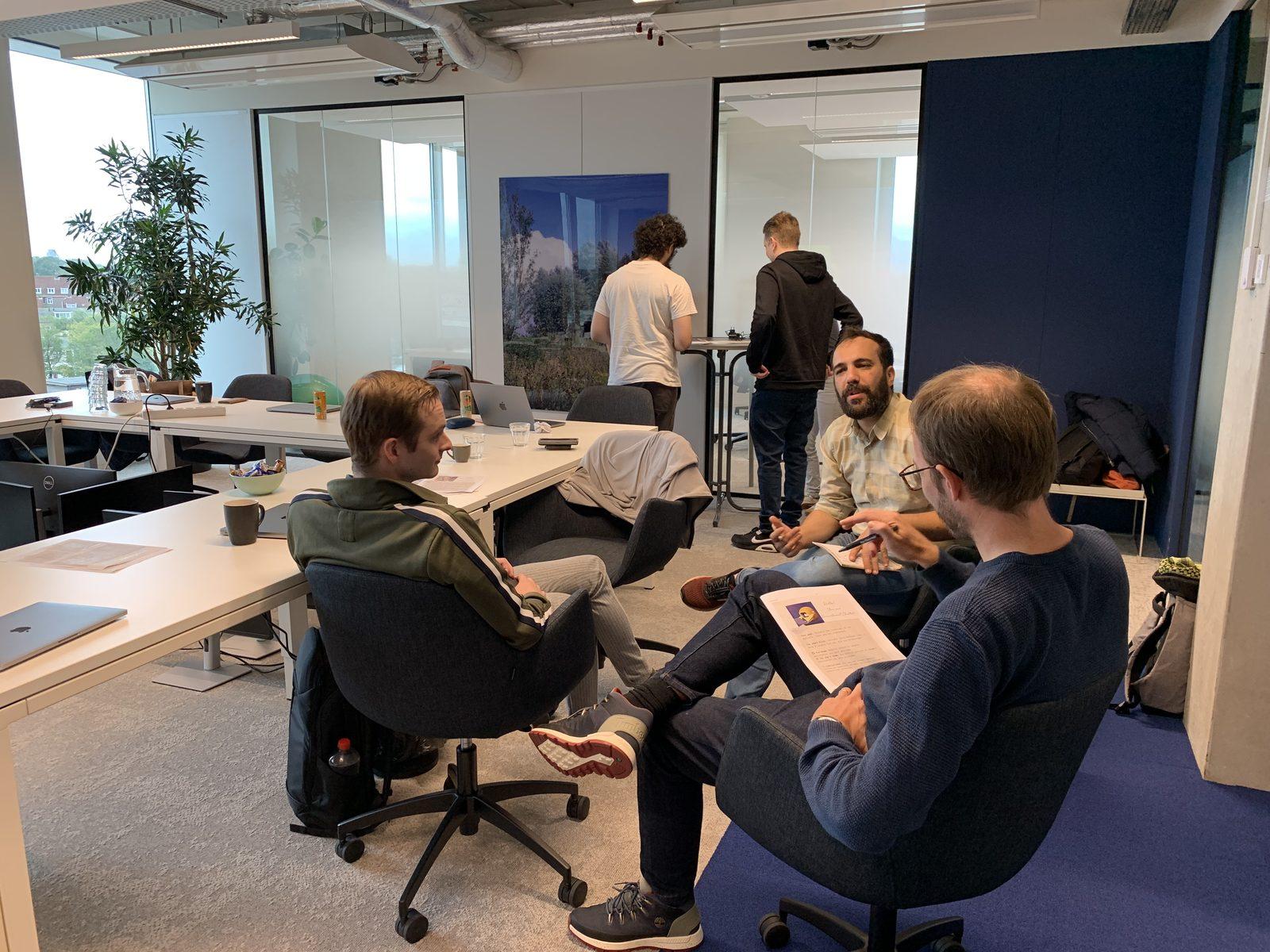 A team mid-exercise during an in-company AI workshop
